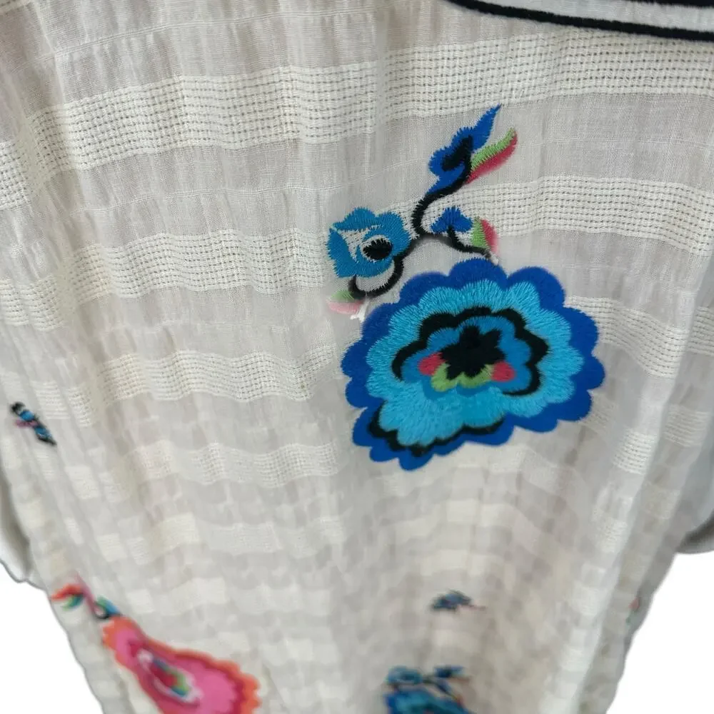 Plenty by Tracy Reese Medium Dress Embroidered One Shoulder Midi Vacation Summer